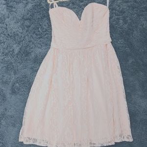 Allure Bridal pink lace dress
